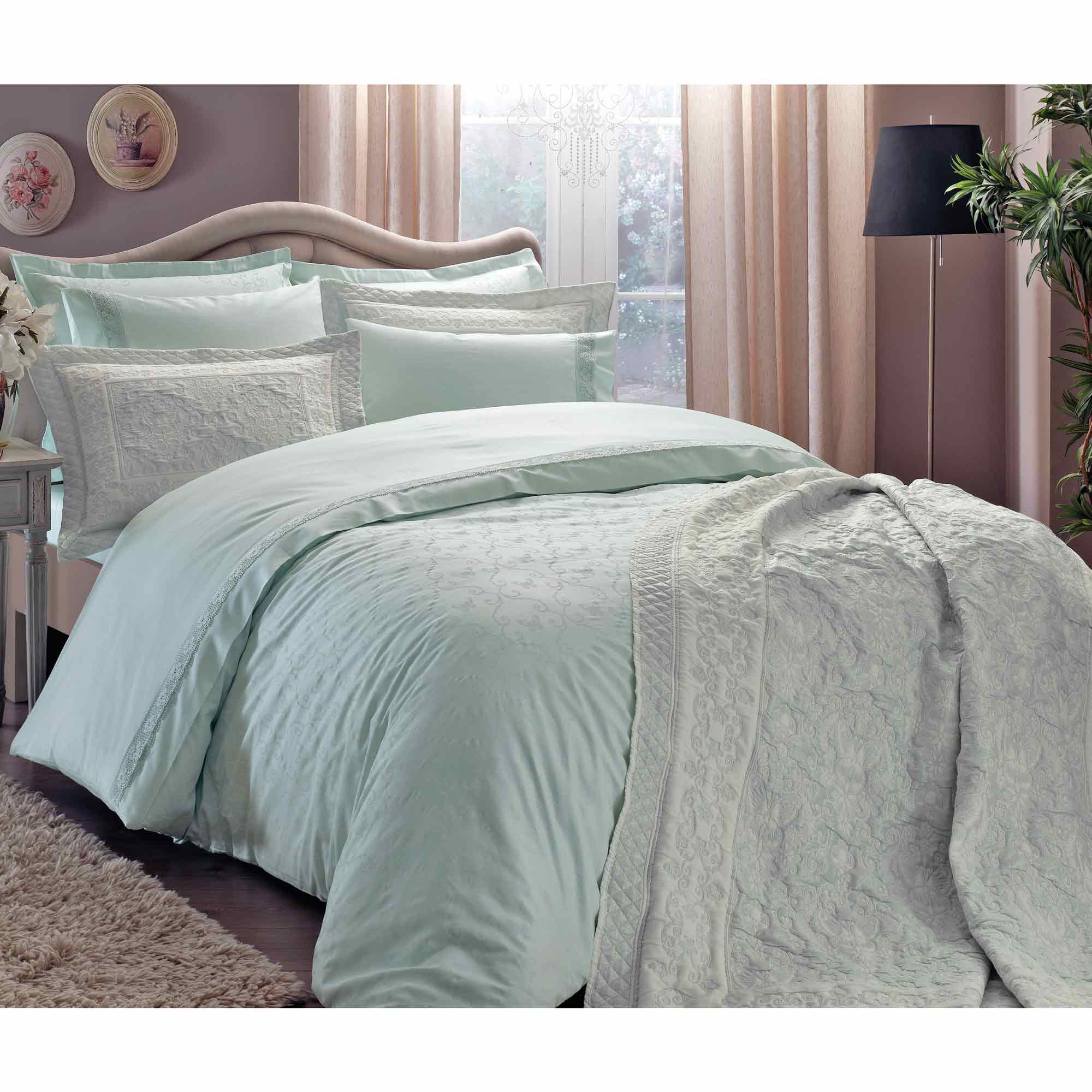 

Покрывало Tac Sunshine V52 Mint 240х250 см турция, хлопок-полиэстер