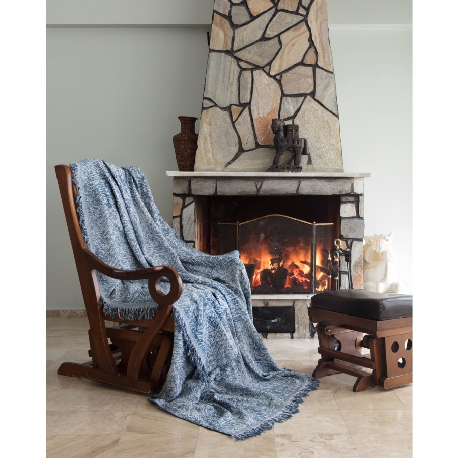 

Плед Eponj Home Buldan Keten Linen petrol Синий турция, хлопок