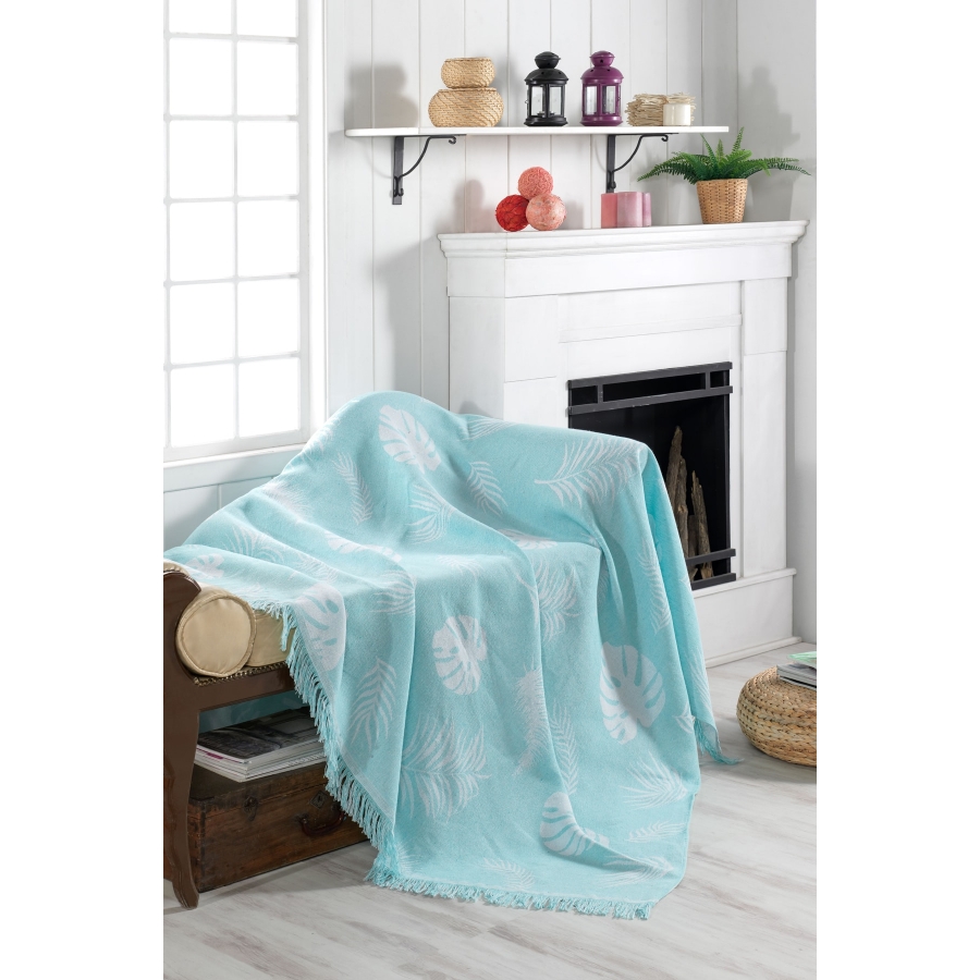 

Плед Eponj Home Buldan Keten Monstera su yesil 170Х220 см турция, хлопок