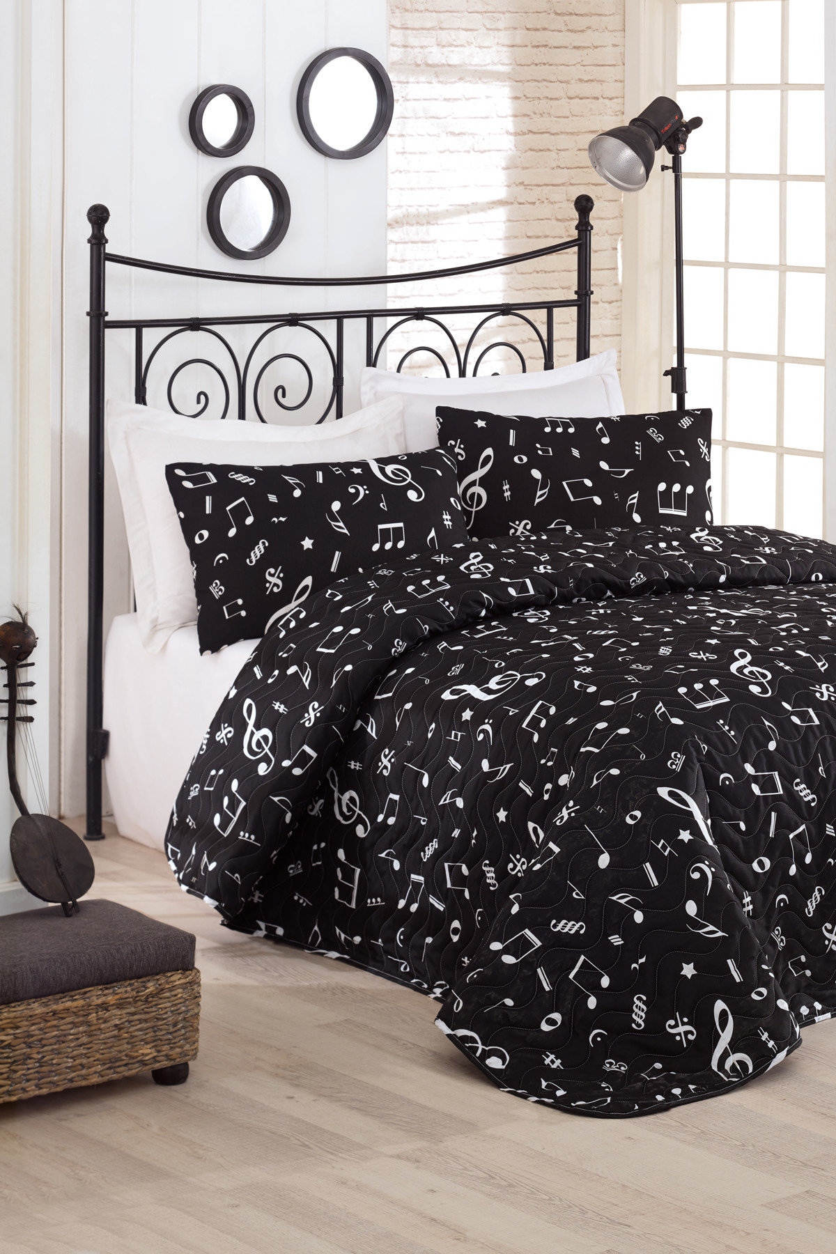 

Покрывало Eponj Home B&W Melodiy Siyah 200х220 см турция, хлопок-полиэстер