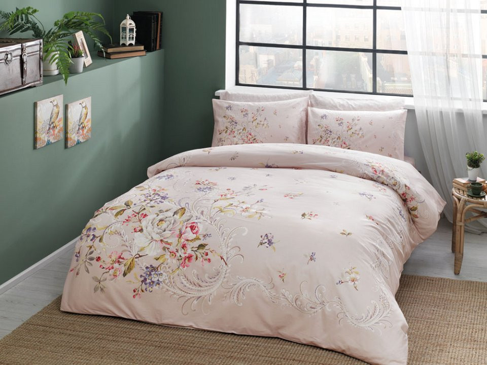 

Постельное белье TAC Leila V02 Somon Семейный турция, ранфорс