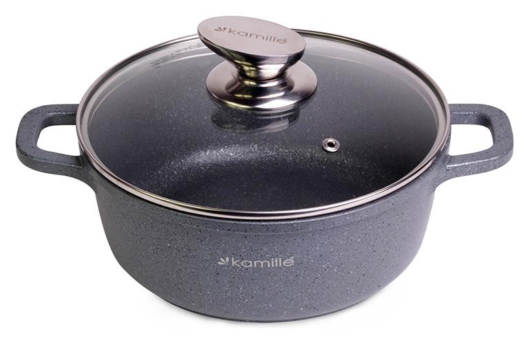 

Кастрюля Kamille Landes Grey 6.5л с литыми алюминиевыми ручками Kamille KM-4426