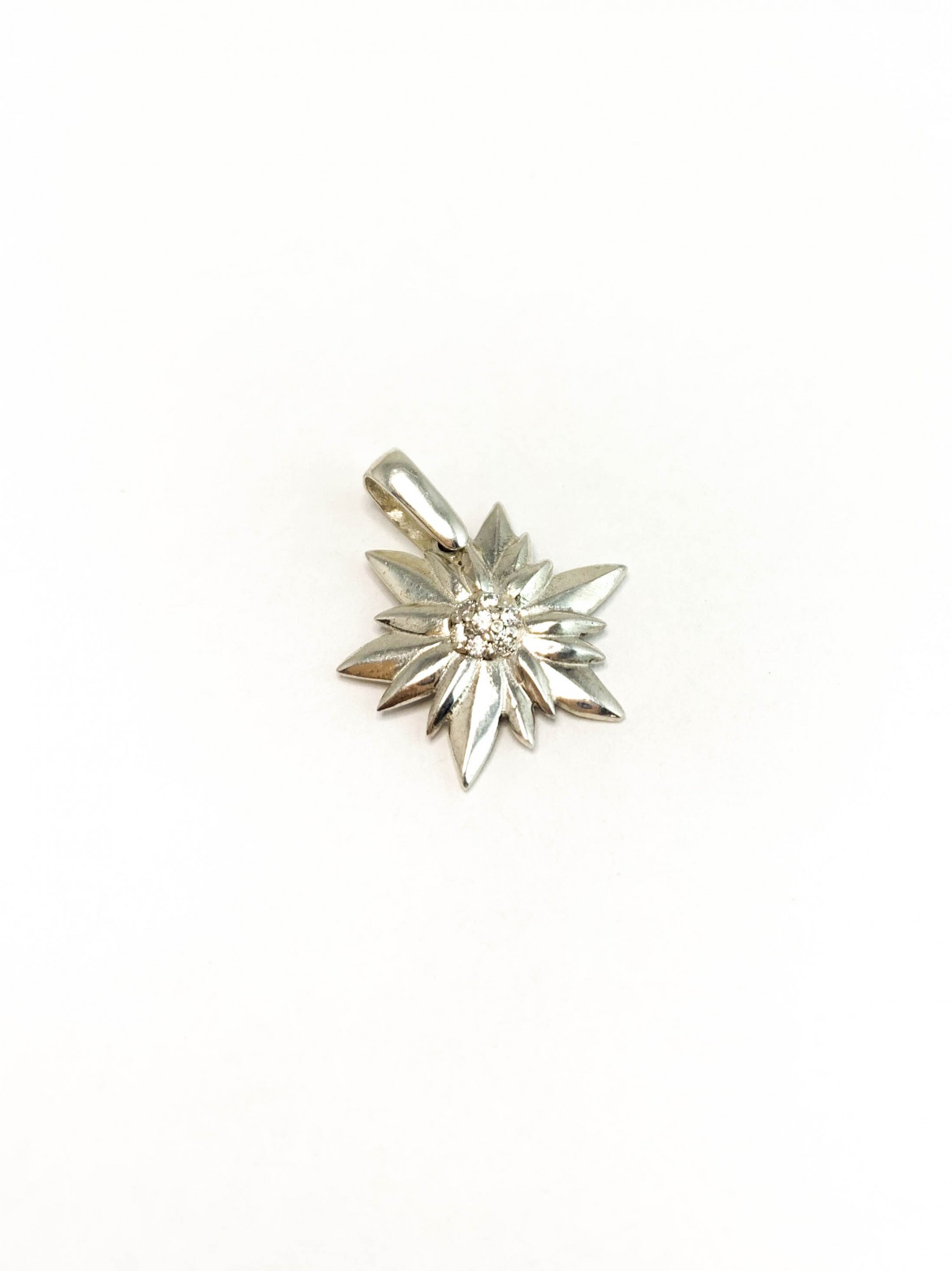 

Серебряный кулон Travel jewelry Эдельвейс 925° с фианитом