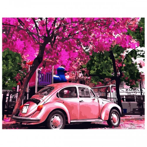 

Картина по номерам «Розовый Volkswagen Beetle» SV-197542