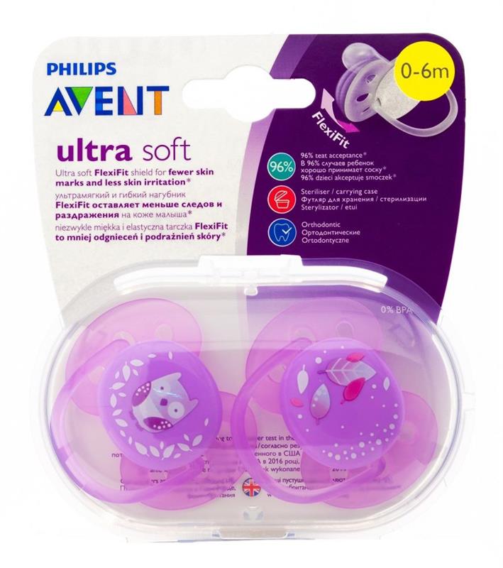 

Пустушка Philips Avent SCF227 / 20 Ultra Soft 0-6м+ дівчатка (bc-343406)