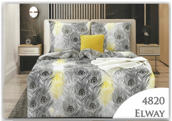 

Постельное белье ELWAY 4820 павлинье перо (наволочка+пододеяльник) 100% хлопок-сатин 140x200 см