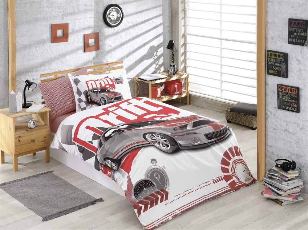 

КПБ HOBBY Poplin Drift красный 160 * 220/1 * 50 * 70