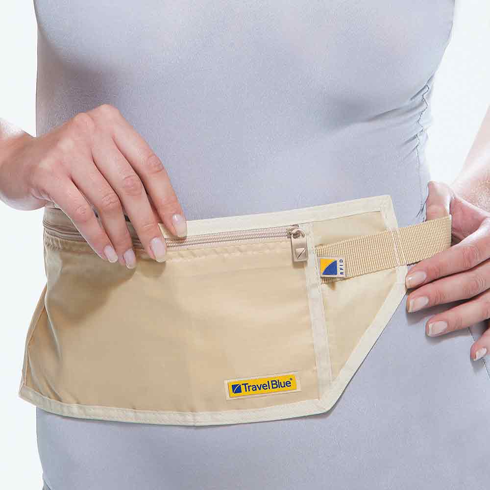 

Поясная сумка-кошелек для путешествий Travel Blue Money Belt RFID бежевая (114)