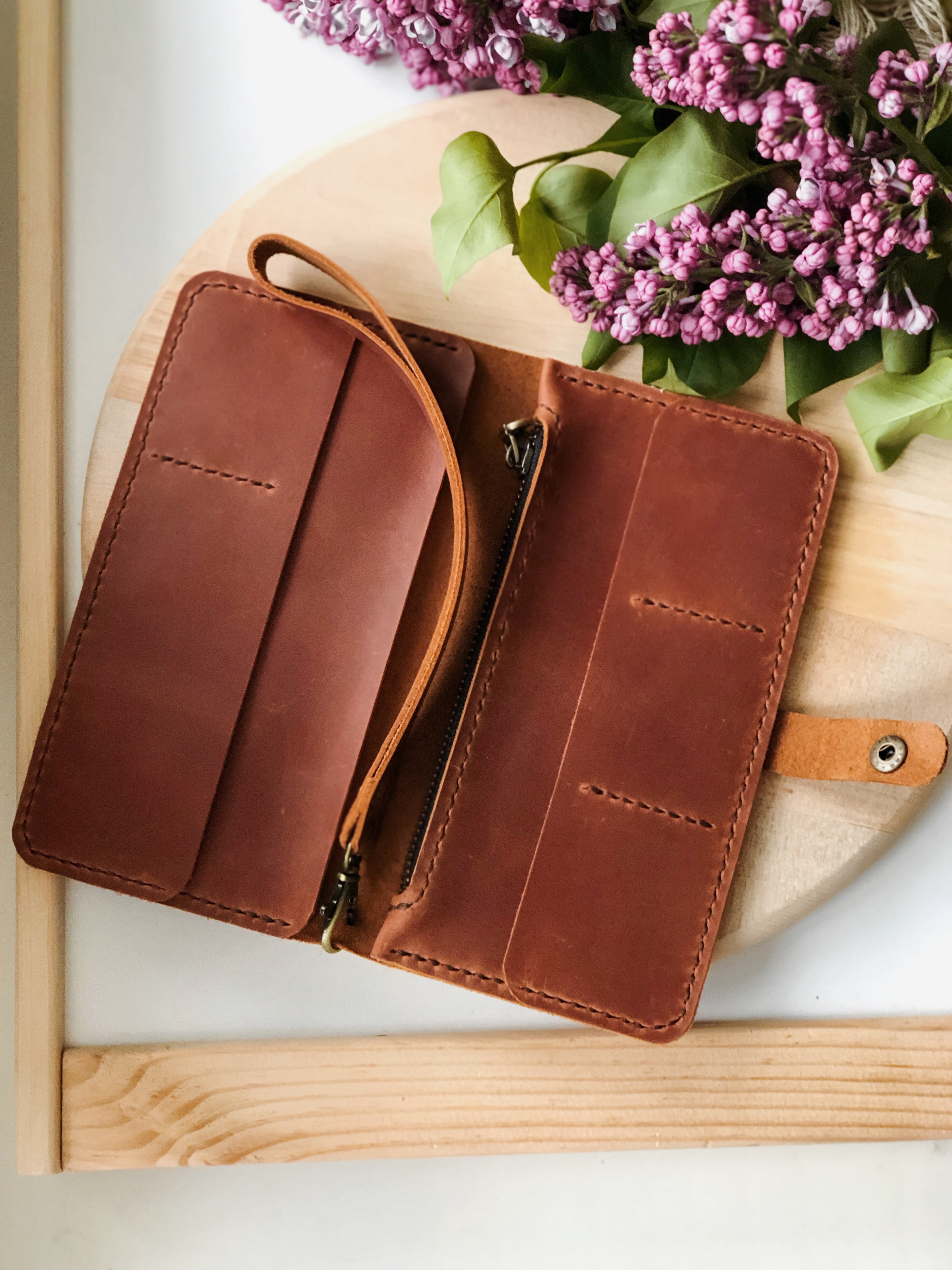

Кошелек из натуральной кожи OlStan TravelWalet 1.0 brown коричневый