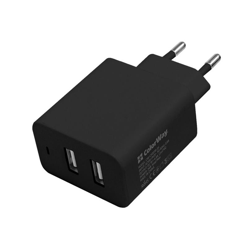 

Сетевое зарядное устройство ColorWay AutoID (2USBx2.4A) Black (CW-CHS016-BK)