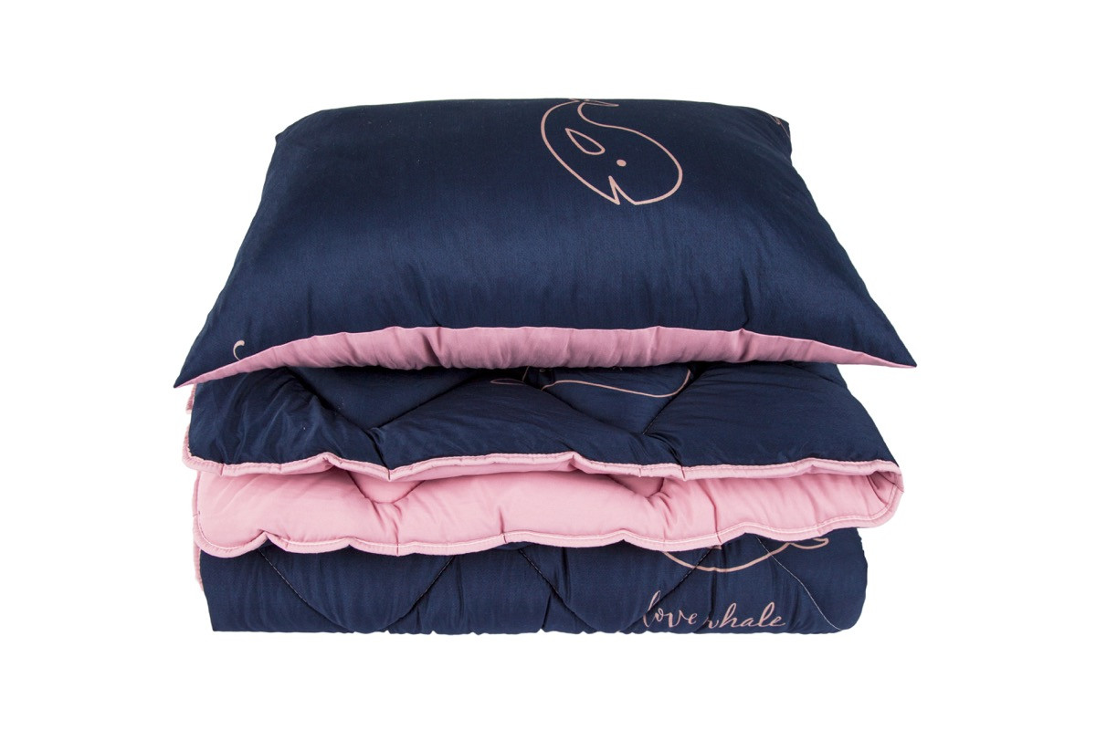 

Комплект одеяло полуторное и подушка Теп Washed Cotton Синий кит 1-02886-21451-YV