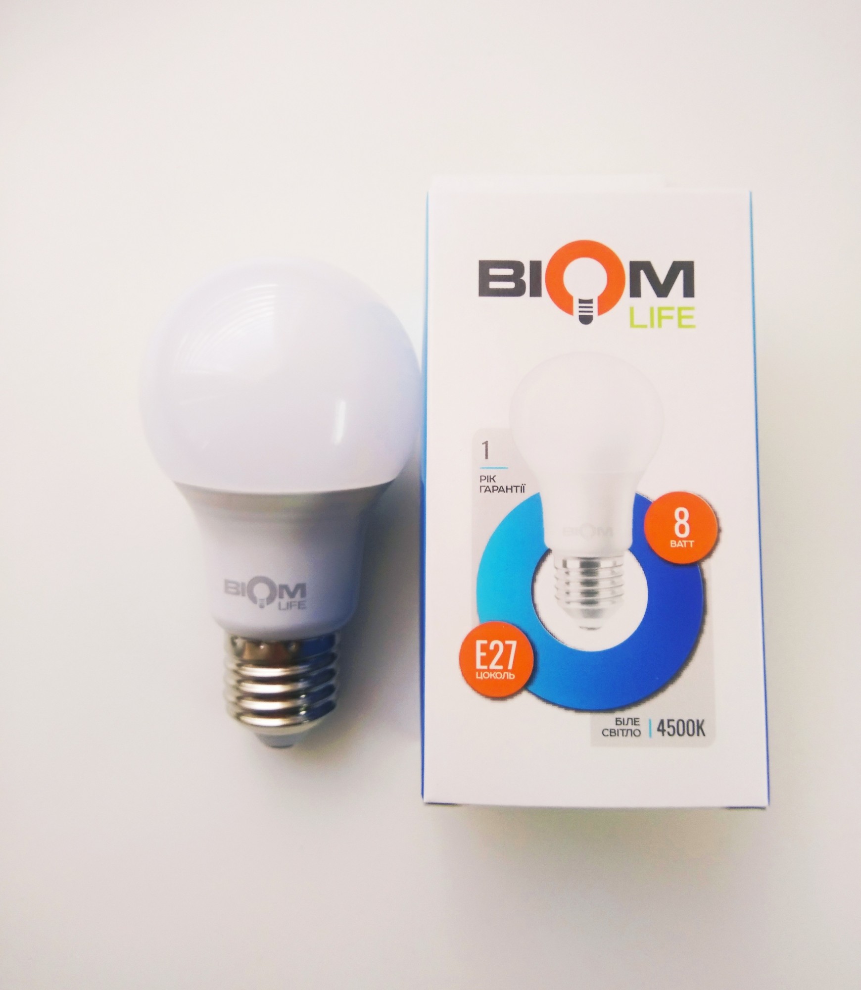 

Набор 20шт LED ламп 8W E27 4500K BIOM 720Lm BL-708