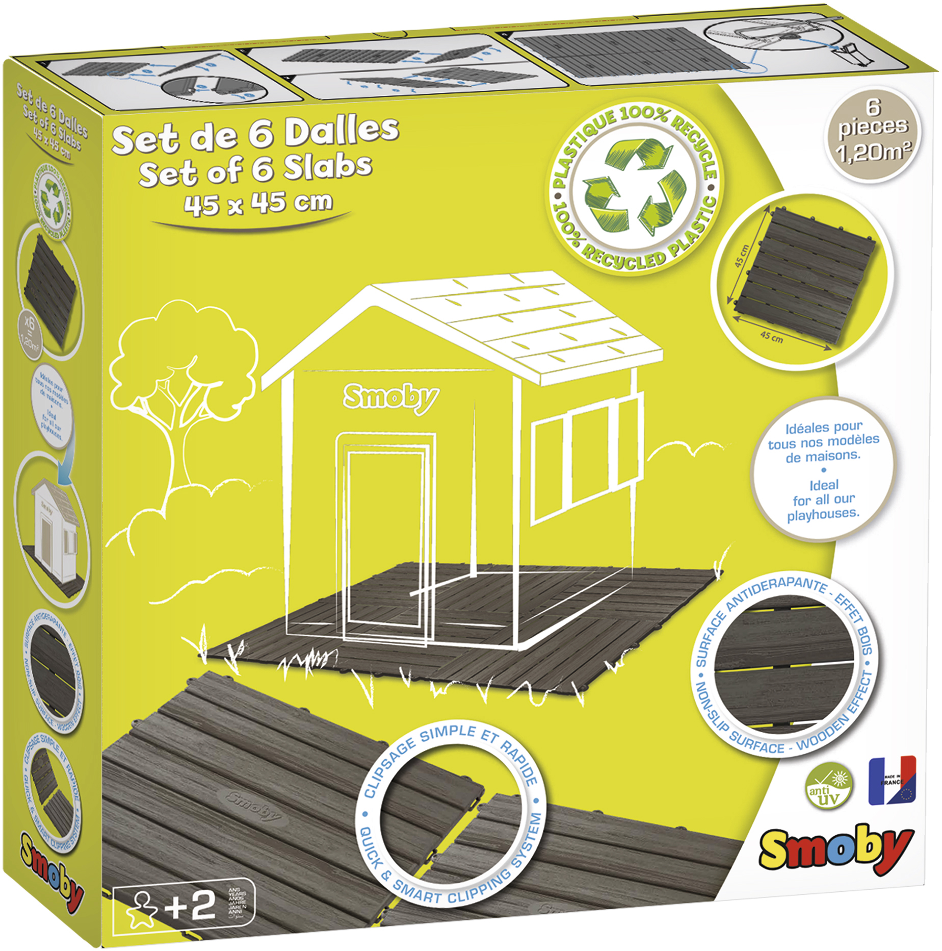 

Набор элементов пола Smoby Toys для домика 45х45 см 6 шт (810907) (3032168109070)