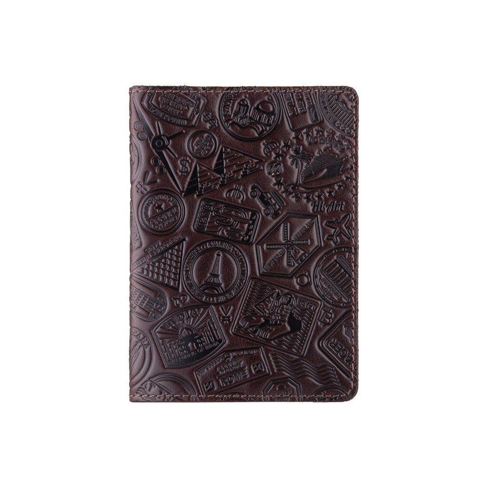 

Обложка для паспорта HiArt PC-01-C19-1314-T007 Crystal Brown Silk "Let's Go Travel"