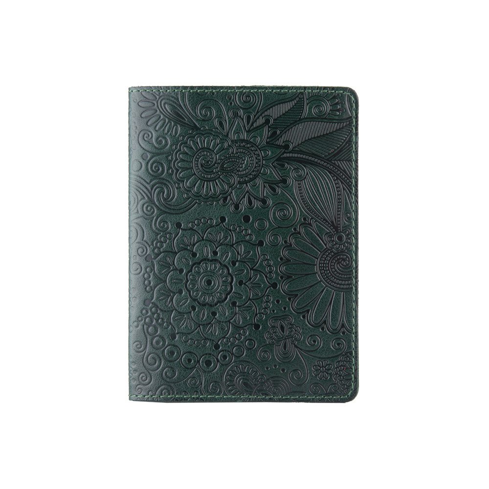 

Обложка для паспорта HiArt PC-01-C19-5406-T005 Crystal Green "Mehendi Art"