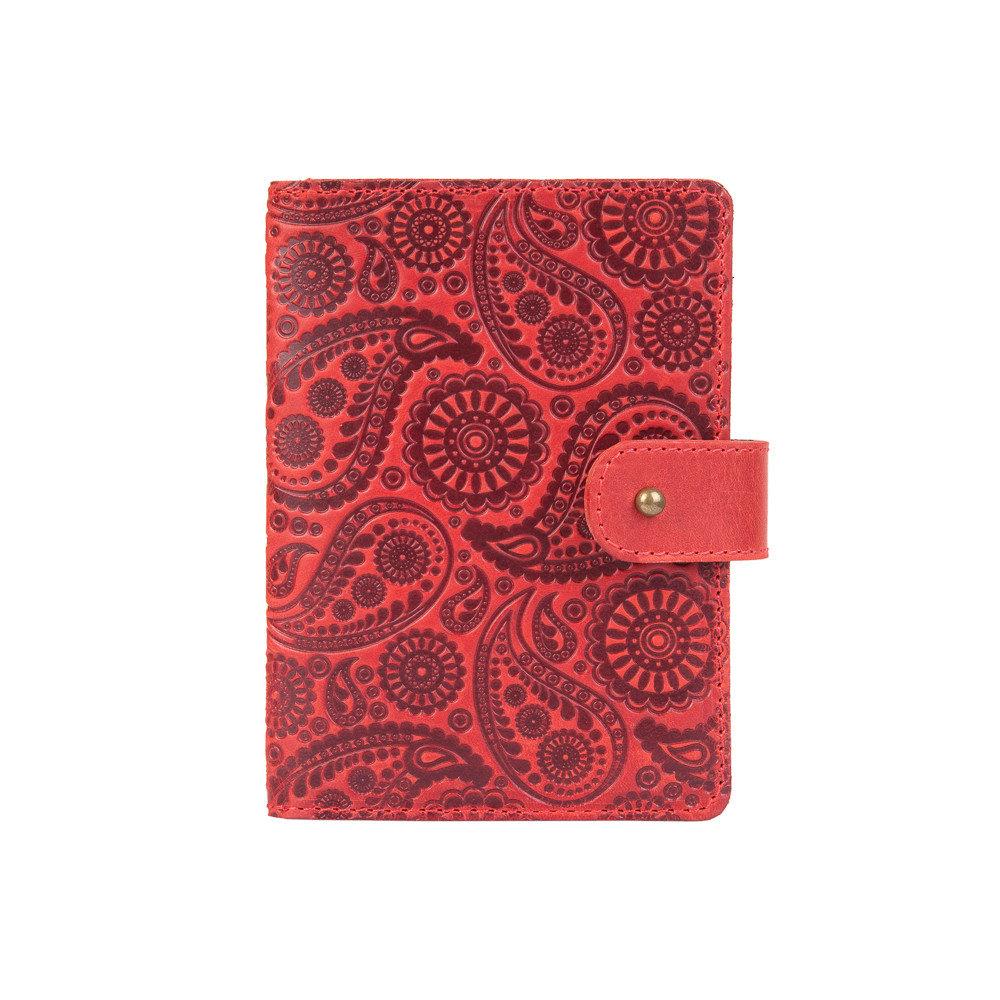 

Кожаное портмоне для паспорта / ID документов HiArt PB-02/1-S18-1440-T004 Shabby Red Berry "Buta Art"