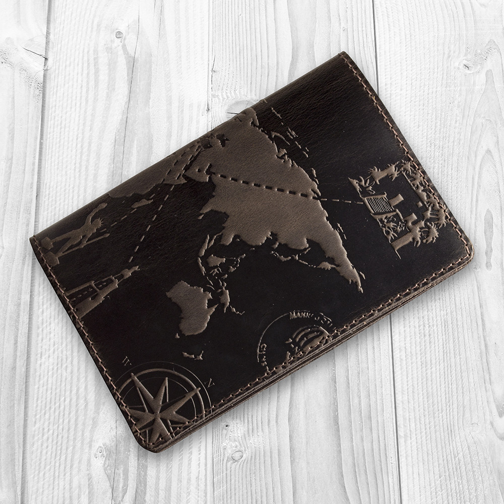 

Обложка для паспорта HiArt PC-01-S19-1106-T002 Shabby Gavana Brown "7 wonders of the world"