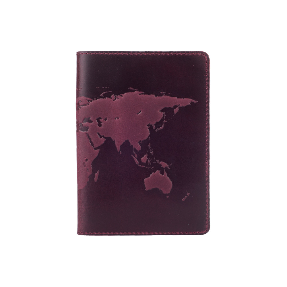 

Обложка для паспорта HiArt PC-01-S19-1621-T001 Shabby Plum "World Map"