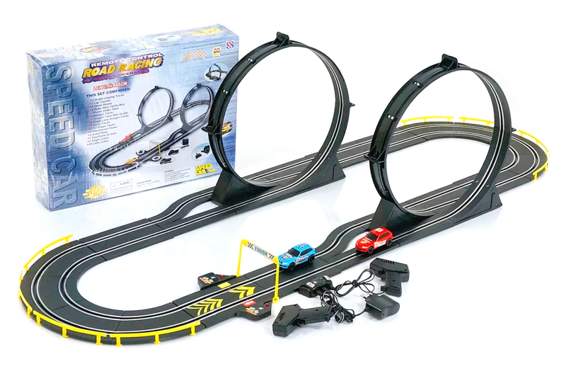 

Електротрек A-Toys з петлями та 2 машинками 495х355х115см різнобарвний 7210