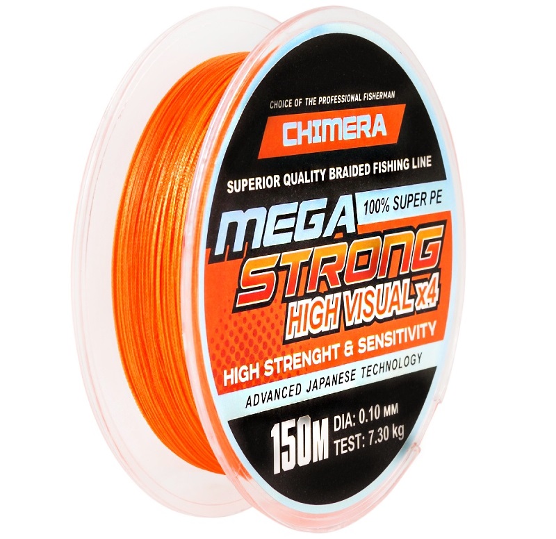 

Шнур Chimera Megastrong High Visual PE X4 150m оранжевый 0.22mm (CM-HV-150-22)