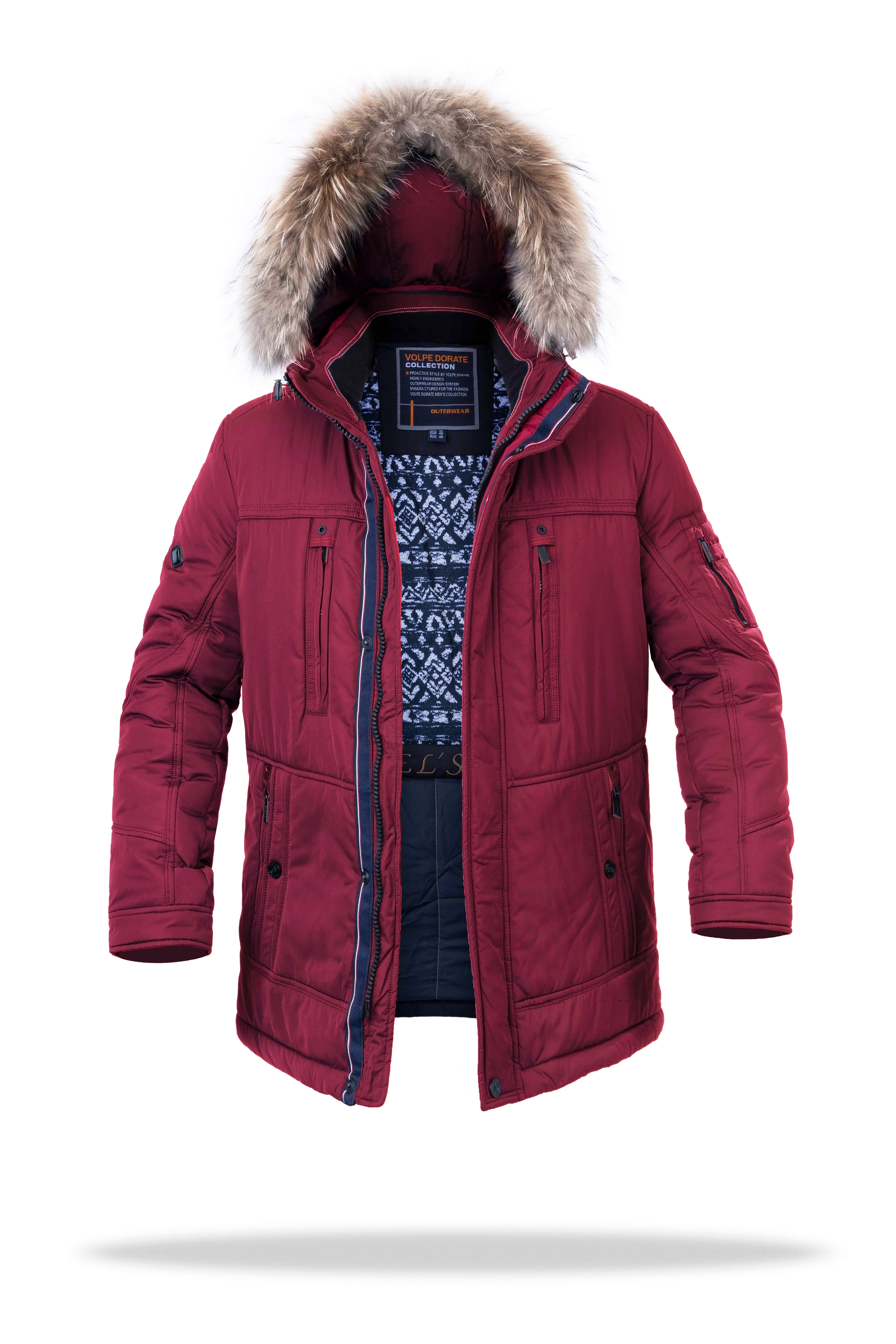 

Куртка мужская зимняя J8219 бордовая 60