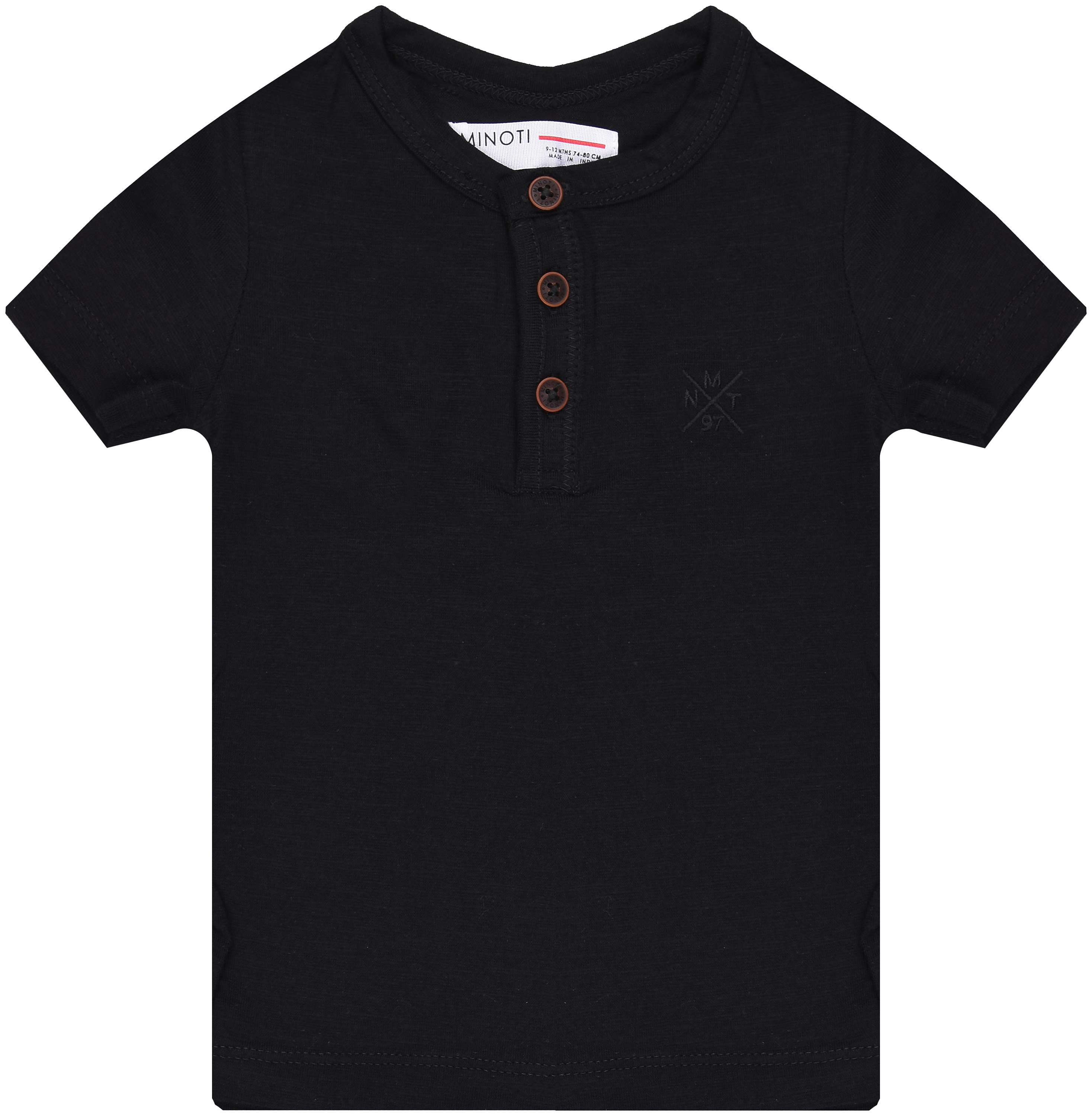 

Футболка Minoti 1Henley 7 13054 74-80 см Черная