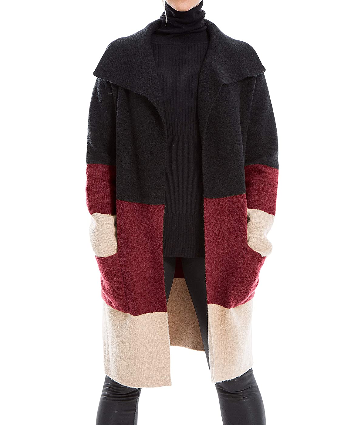 

Кардиган MAXSTUDIO Color-Block Black/Garnet/Beige, XL (50)