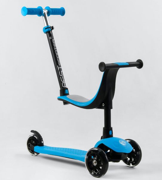 

Самокат 3в1 с сиденьем и родительской ручкой Best Scooter LITE Синий (sa354)