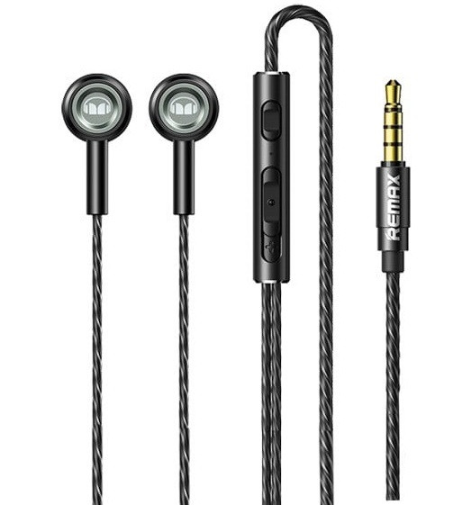 

Наушники проводные REMAX Monster Metal Wired Earphone RM-598, черные
