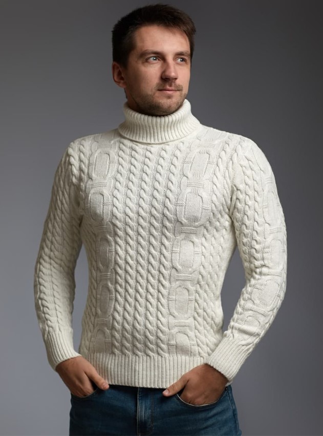 

Мужской свитер теплый вязанный Sprintom MG1137 M (44-46) Белый (MG-1137/5 А)