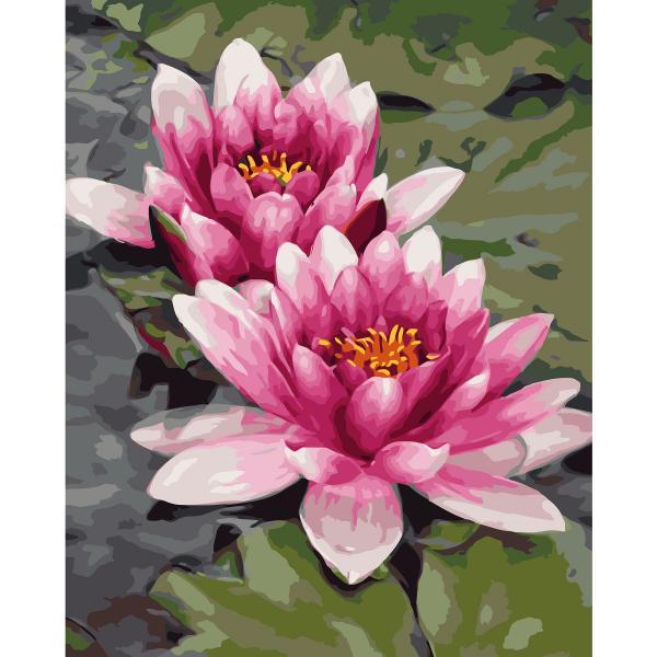 

Набір для розпису по номерах Strateg VA-1378 "Рожеве латаття", розміром 40х50 см (VA-1378-mt)