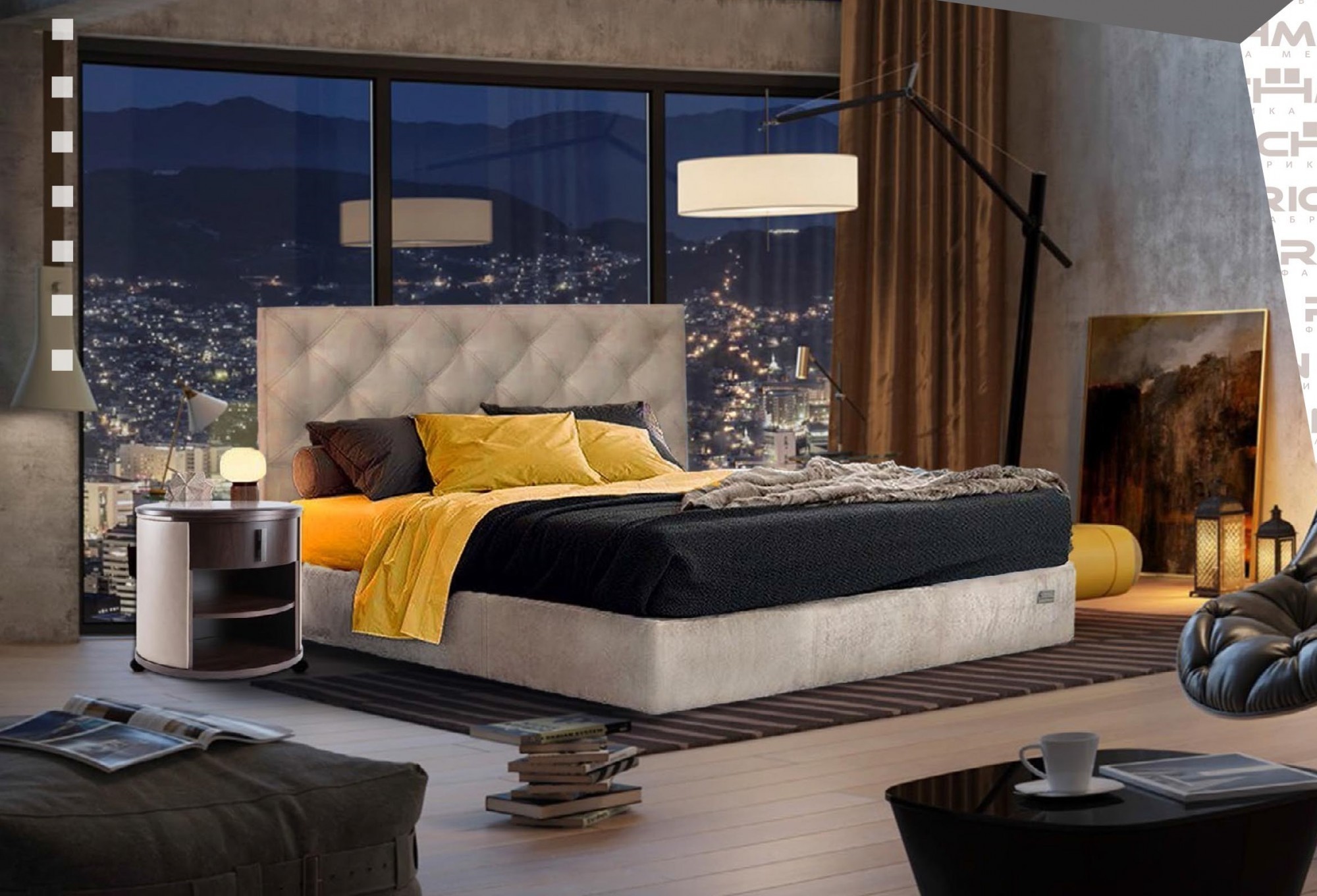 

Кровать Двуспальная Bristol Матрас Comfort Plus 160 х 200 см Мисти Milk С подъемным механизмом и нишей для белья Бежевая