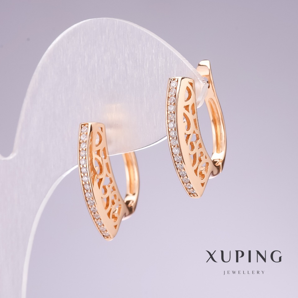 

Серьги Xuping позолота 18к с белыми стразами 21х5мм, ida30774