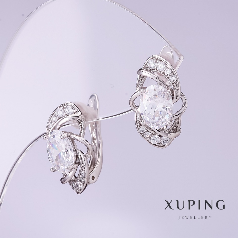 

Серьги Xuping с белыми цирконами, диаметр 10мм, длина 16мм родий, ida27167