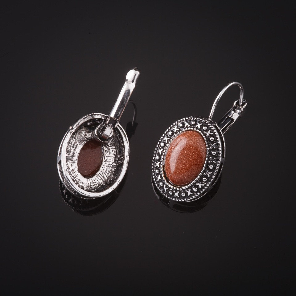 

Серьги Авантюрин "золотой песок" оправа "точка крестик" овальный камень 2,1*1,7см, длина 3,5см, ida9236