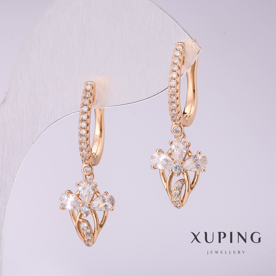 

Серьги Xuping с белыми камнями 30х10мм позолота, ida32130