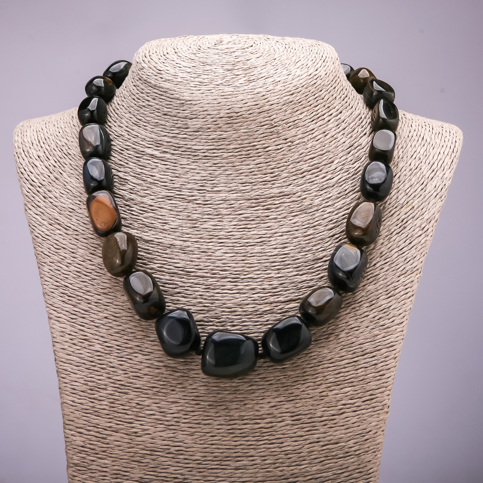 

Бусы "Виктория" Соколинный Глаз"брусок" на увеличение, диаметр 9х15-16х25(+-)мм, длина 50см, ida36096