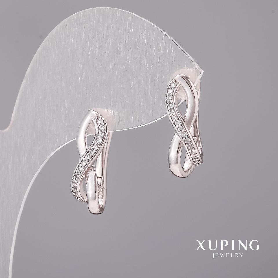 

Серьги Xuping с белыми камнями 6х20мм Родий, ida36280