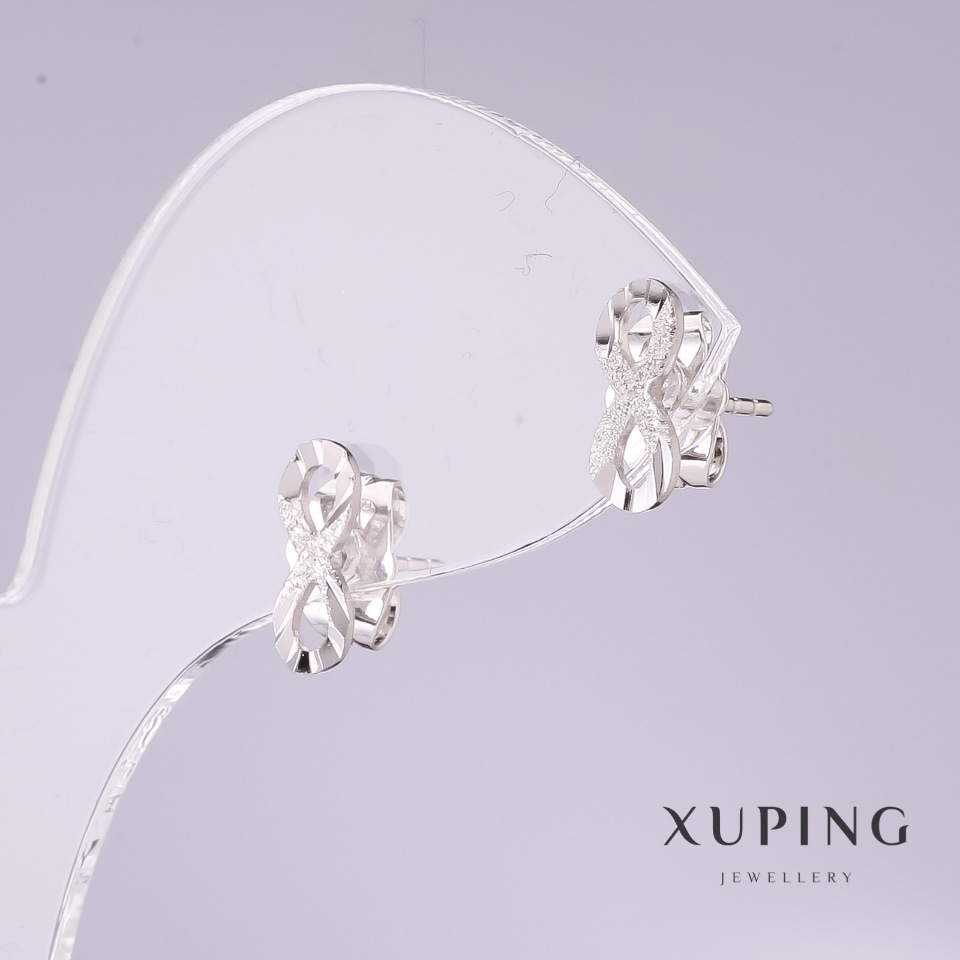 

Серьги пусеты Xuping 10х4мм родий, ida27761