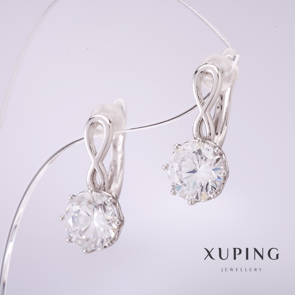 

Серьги Xuping с белыми камнями 20х10мм родий, ida27835