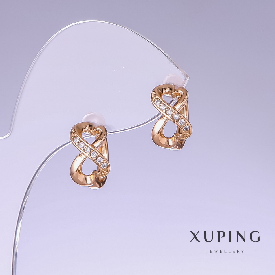 

Серьги Xuping с белым стразами, длина 13мм, толщина 8мм позолота 18к, ida25672