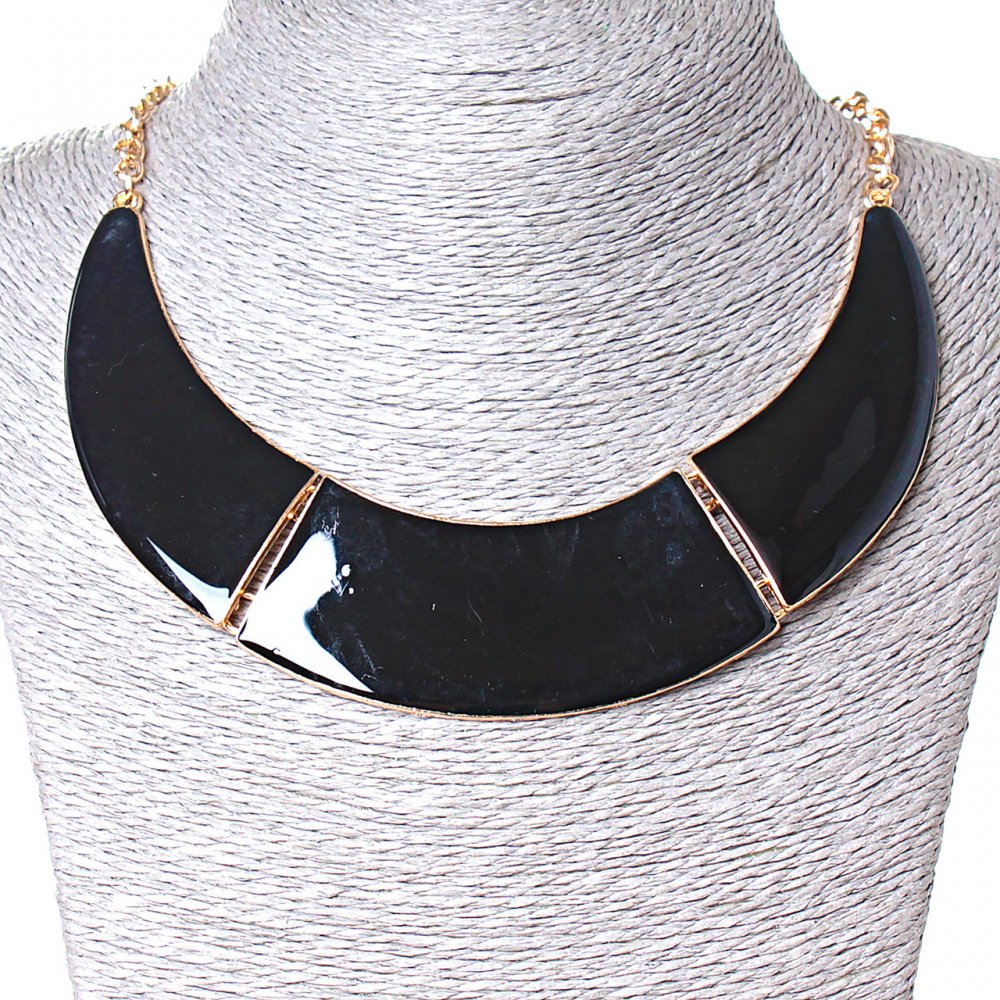 

Ожерелье Воротник 3 части металл Gold и черный глянец (130х20 мм), ida3328