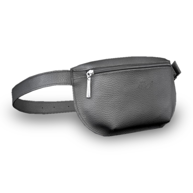 

Мужская сумка на пояс Teploff (бананка) CrossBody, кожа Flotar - черный