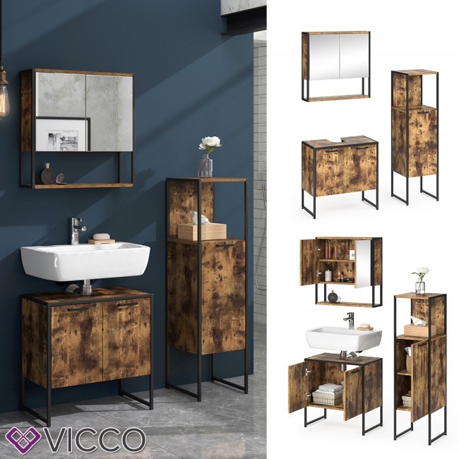 

Комплект для ванной в стиле лофт 3 предмета Vicco Fyrk