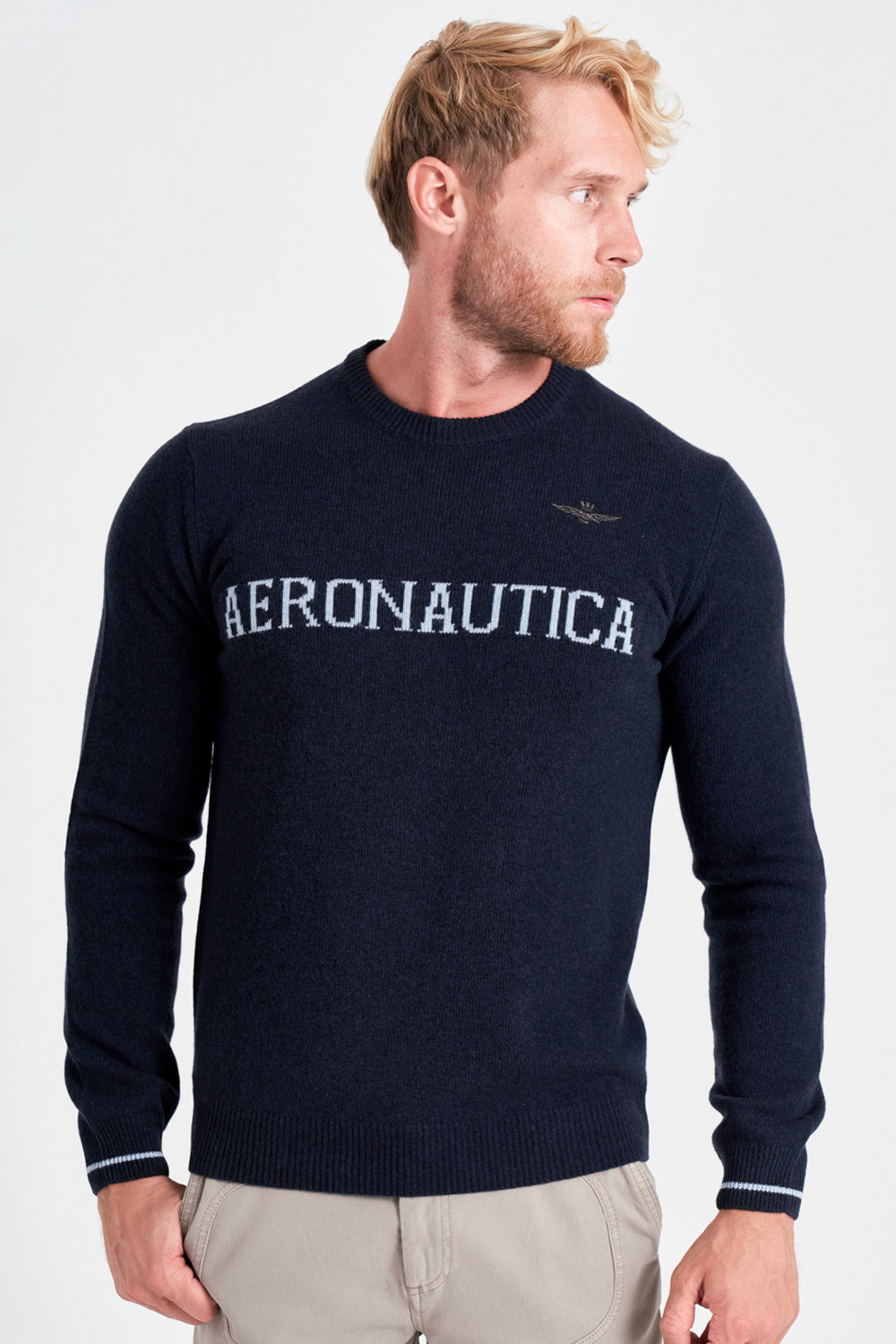 

Шерстяной синий свитер Aeronautica Militare 4349 XXL