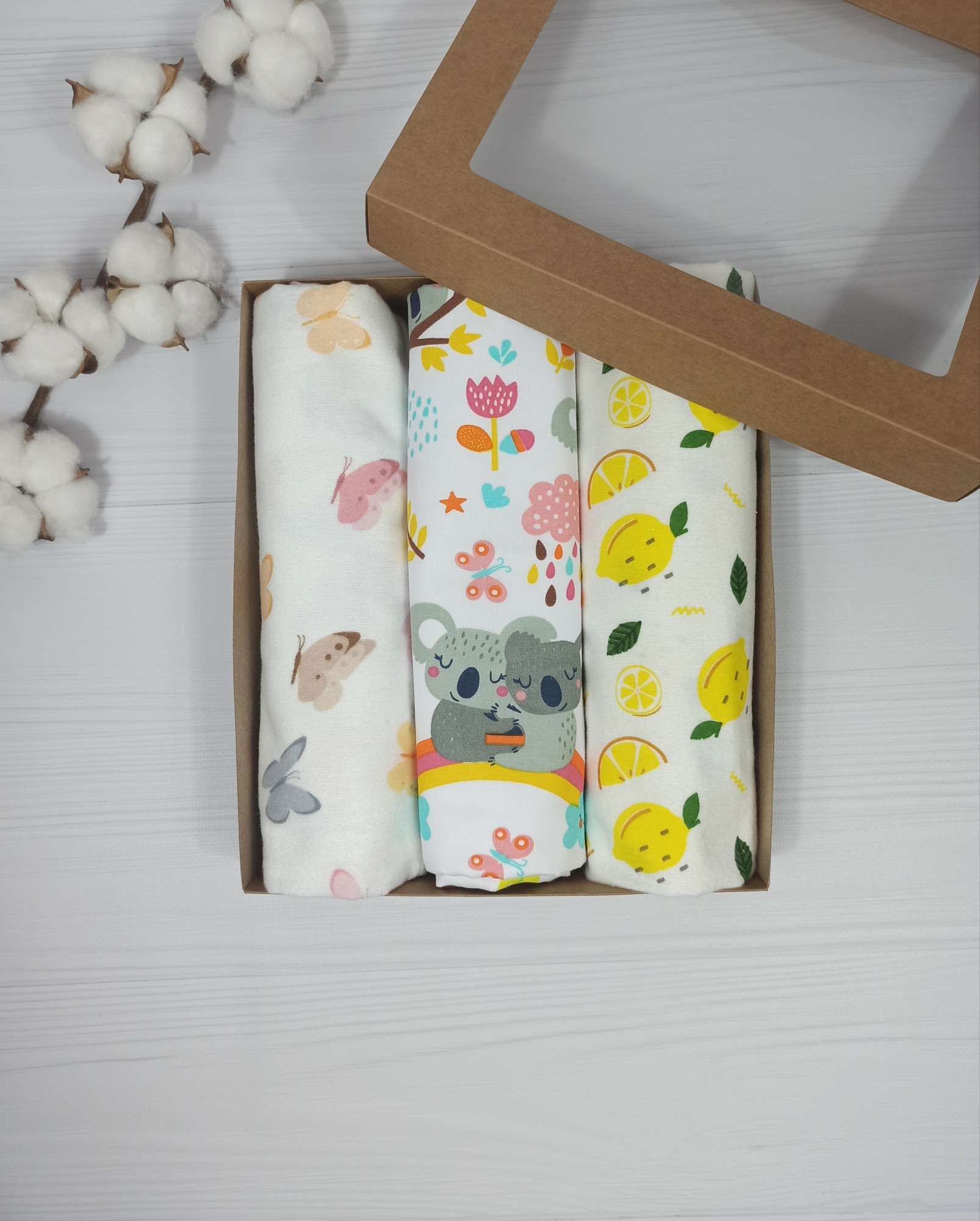 

Набор пеленок a.l.babybox Коалы на радуге (1 шт непромокаемая 50*80 см, 2 шт фланелевые 100*80 см) Разноцветный