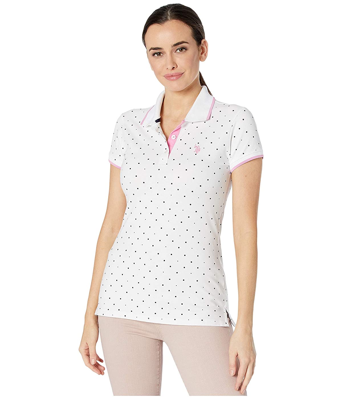 

Поло U.. POLO Dot Print Polo Shirt Optic White,  (44, Поло U.S. POLO Dot Print Polo Shirt Optic White, S (44)