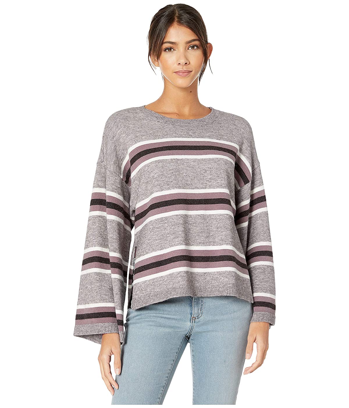 

Свитер Cupcakes and Cashmere Amour Striped with Side Slits Heather Grey, S (44)