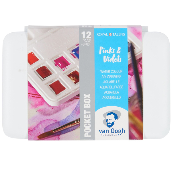 

Набор акварельных красок VAN GOGH Pocket box PINKS & VIOLETS 12 кювет + кисточка пластик (20808642) (20808642)