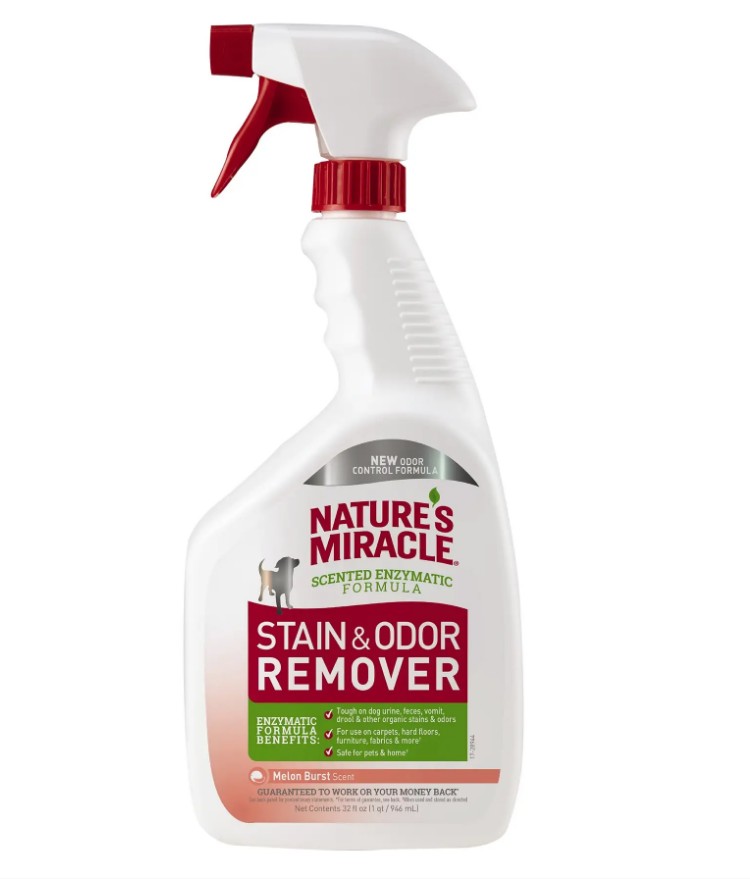 

Спрей-устранитель Nature's Miracle «Stain & Odor Remover. Melon Burst Scent» для удаления пятен и запахов от собак, с ароматом дыни 946 мл